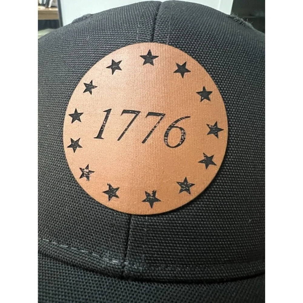 1776 Leather Patch Carhartt Hat Black ADJ Size NWT America 250 Cap